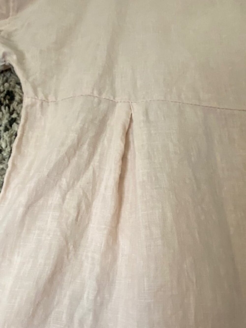 Terzo Millennio 100% Linen Top Blouse High Low Boxy Pale Pink Small - Picture 16 of 16
